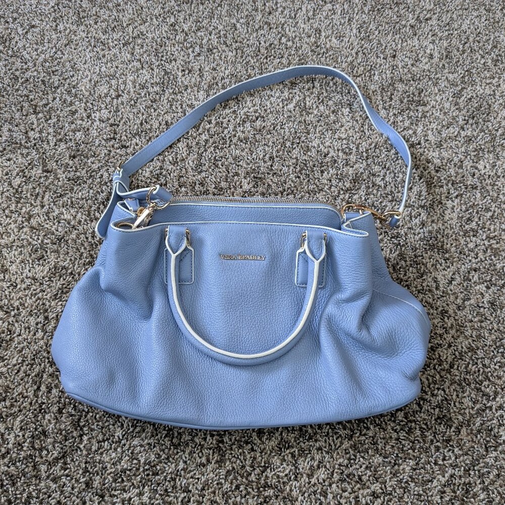 Beautiful Vera Bradley light blue leather bag purse